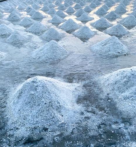 Sea salt farm at Samut Sakhon, Thailand. Organic sea salt. Evapo